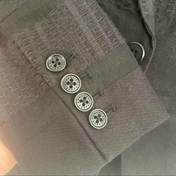 Armani Exchange Textured Stripe Blazer Black Size 2 - Picture 6 of 14